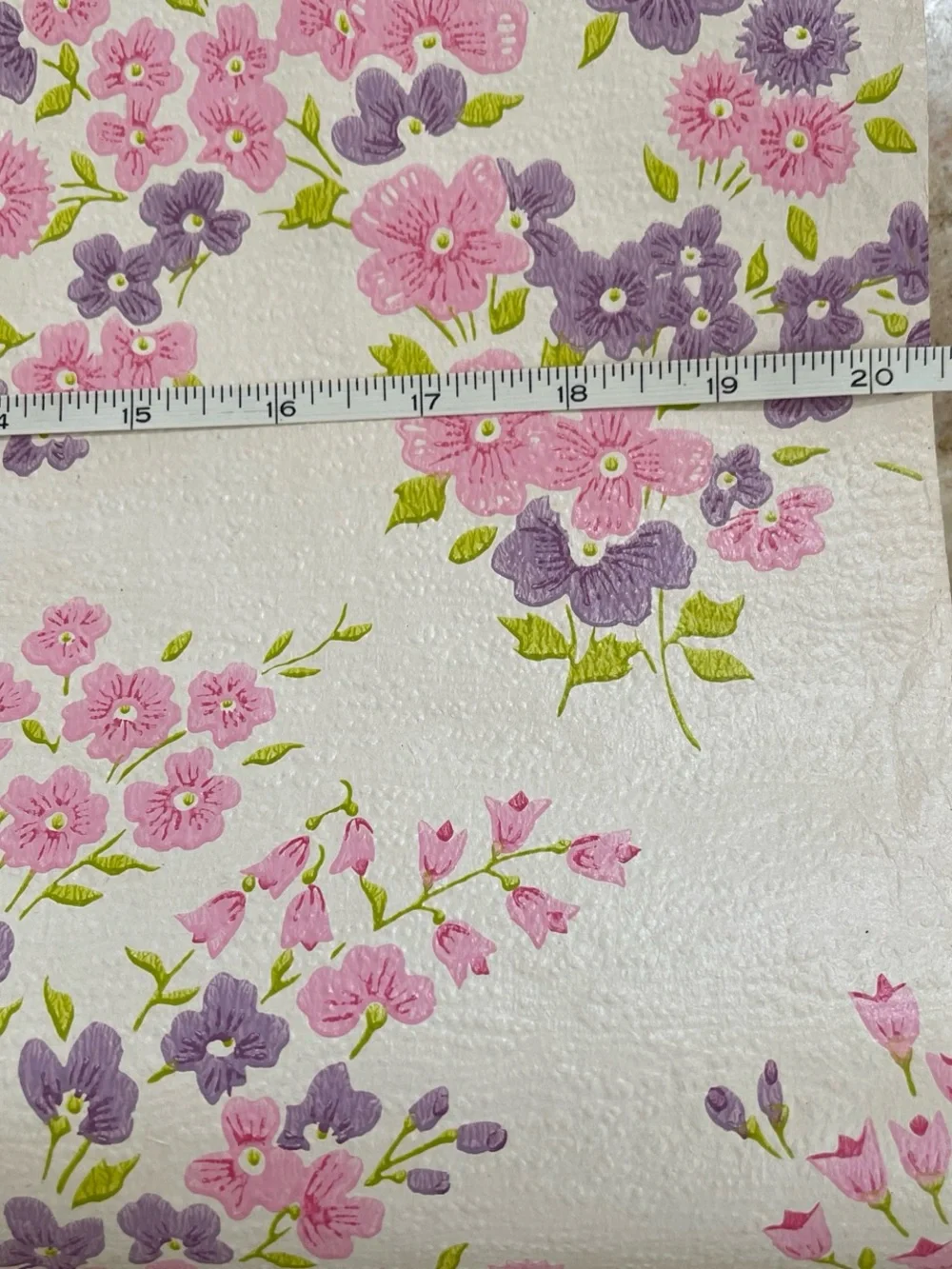 Vintage Pink and Lavender Floral Wallpaper Accent